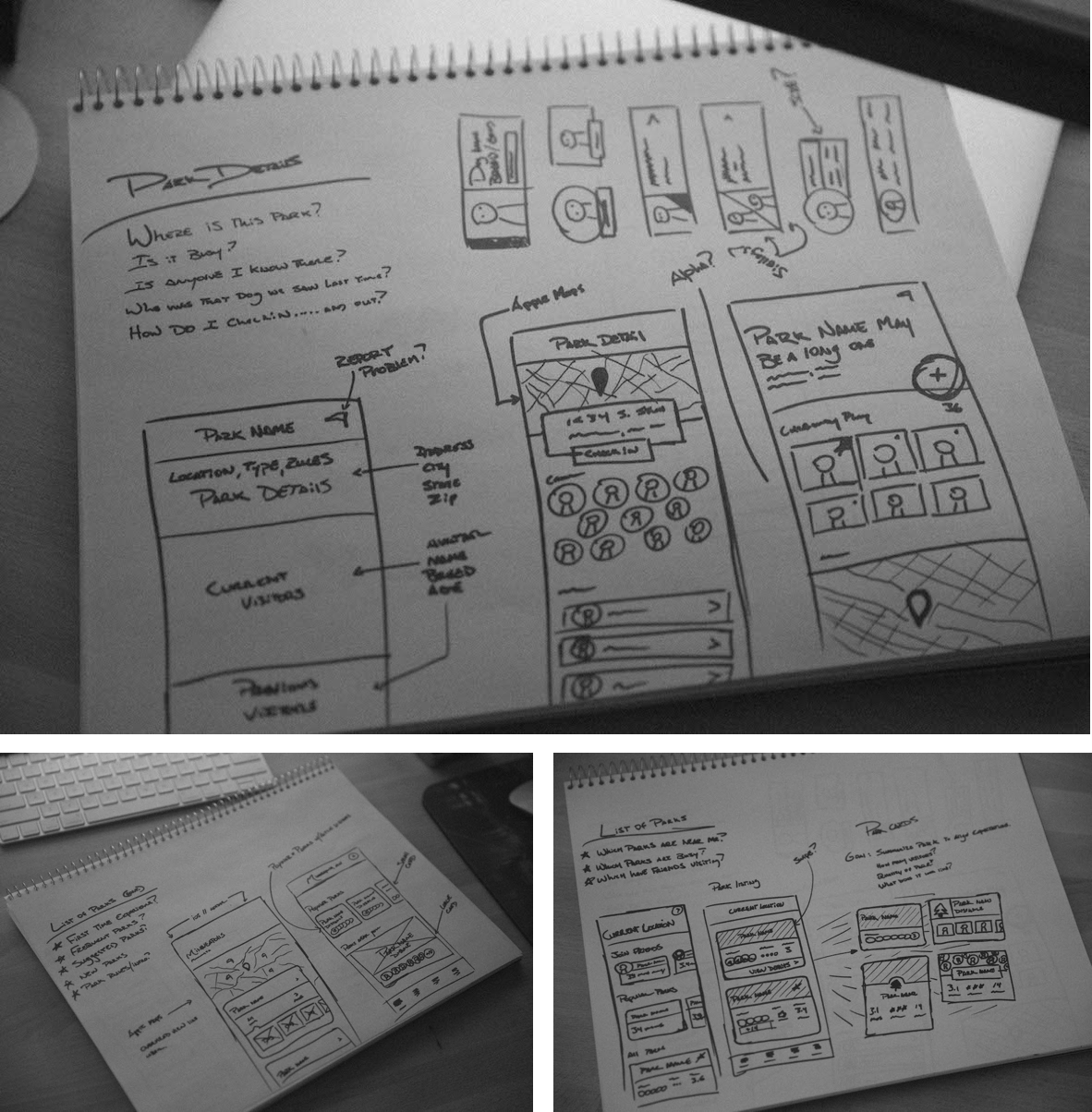 UI Sketches - Parks List