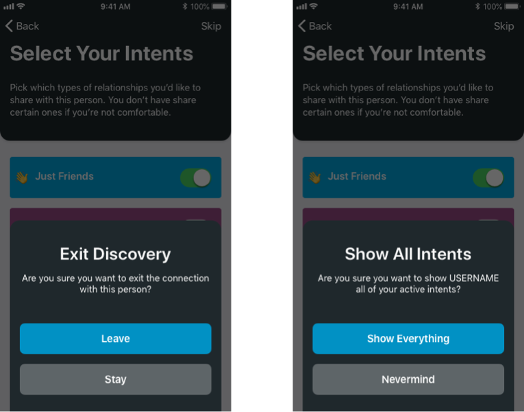Selecting Options Intents