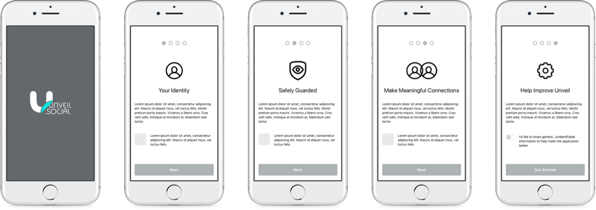 App Onboarding Wireframes